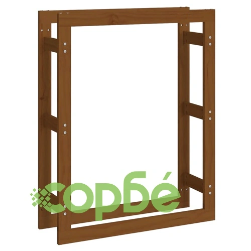 Поставка за дърва за огрев меденокафява 80x25x100 см бор масив ➤ топ цена ➤ sorbe.bg