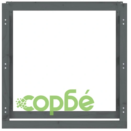 Поставка за дърва за огрев сива 100x25x100 см масивно дърво бор ➤ топ цена ➤ sorbe.bg