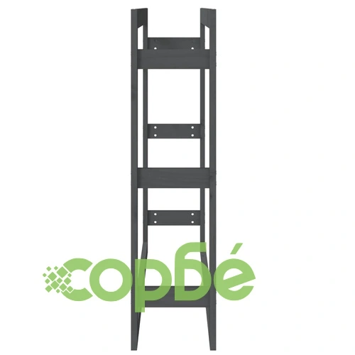 Поставка за дърва за огрев сива 100x25x100 см масивно дърво бор ➤ топ цена ➤ sorbe.bg