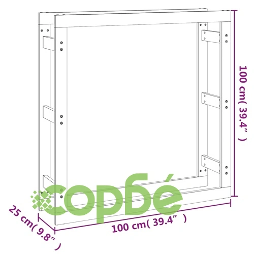 Поставка за дърва за огрев сива 100x25x100 см масивно дърво бор ➤ топ цена ➤ sorbe.bg