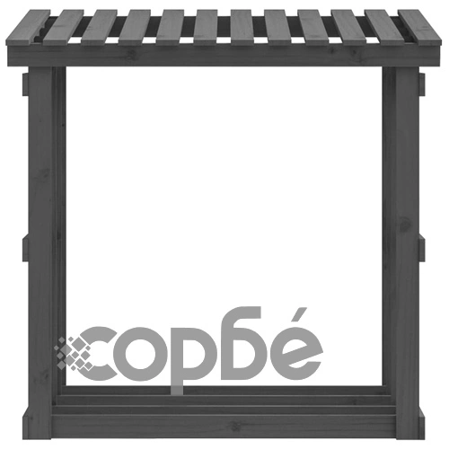 Поставка за дърва за огрев, сива, 108x64,5x109 см, бор масив ➤ топ цена ➤ sorbe.bg