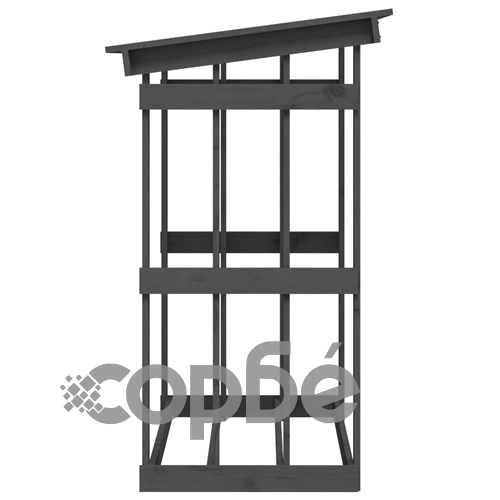 Поставка за дърва за огрев, сива, 108x64,5x109 см, бор масив ➤ топ цена ➤ sorbe.bg