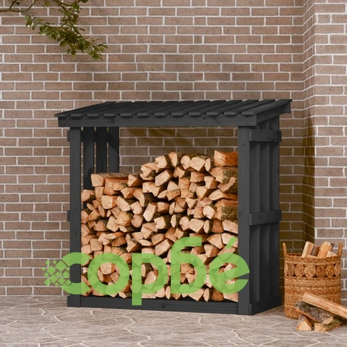 Поставка за дърва за огрев, сива, 108x64,5x109 см, бор масив ➤ топ цена ➤ sorbe.bg