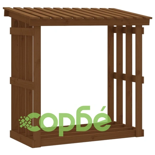 Поставка за дърва за огрев, сива, 108x64,5x109 см, бор масив ➤ топ цена ➤ sorbe.bg