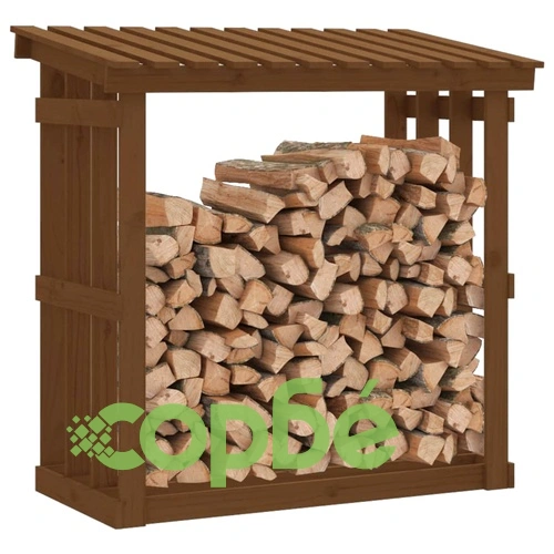 Поставка за дърва за огрев, сива, 108x64,5x109 см, бор масив ➤ топ цена ➤ sorbe.bg