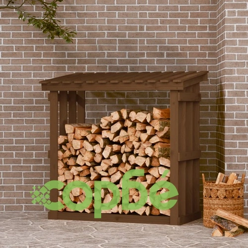 Поставка за дърва за огрев, сива, 108x64,5x109 см, бор масив ➤ топ цена ➤ sorbe.bg