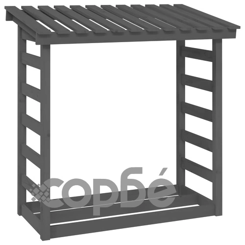 Поставка за дърва за огрев, сива, 108x64,5x110 см, бор масив ➤ топ цена ➤ sorbe.bg