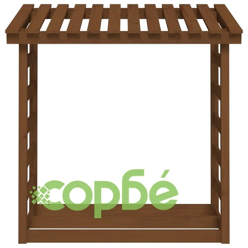 Поставка за дърва за огрев, сива, 108x64,5x110 см, бор масив ➤ топ цена ➤ sorbe.bg