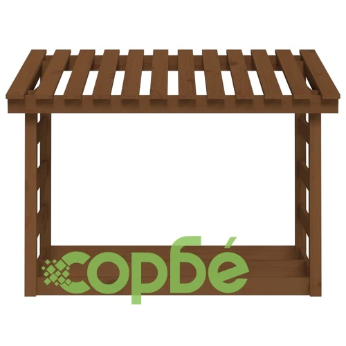 Поставка за дърва за огрев, сива, 108x64,5x78 см, бор масив ➤ топ цена ➤ sorbe.bg