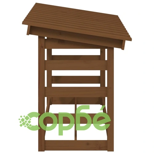 Поставка за дърва за огрев, сива, 108x64,5x78 см, бор масив ➤ топ цена ➤ sorbe.bg