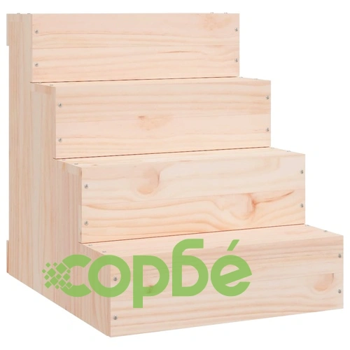 Стълба за домашни любимци, 40x49x47 см, бор масив ➤ топ цена ➤ sorbe.bg