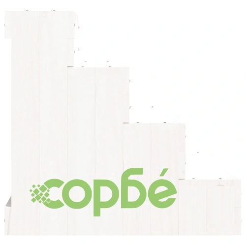 Стълба за домашни любимци, бяла, 40x49x47 см, бор масив ➤ топ цена ➤ sorbe.bg