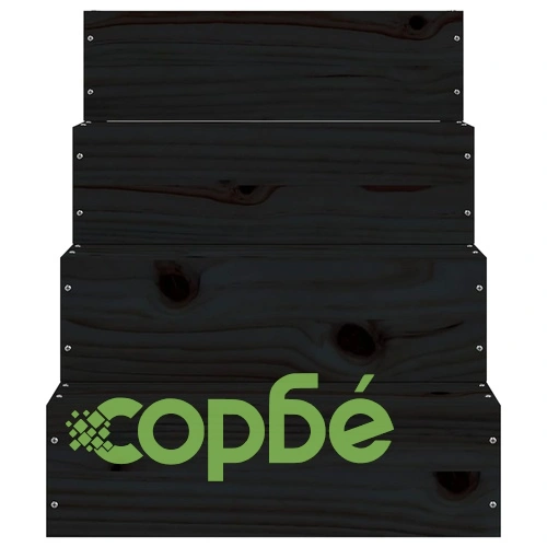 Стълба за домашни любимци черна 40x49x47cm бор масив ➤ топ цена ➤ sorbe.bg