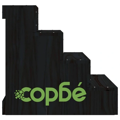 Стълба за домашни любимци черна 40x49x47cm бор масив ➤ топ цена ➤ sorbe.bg