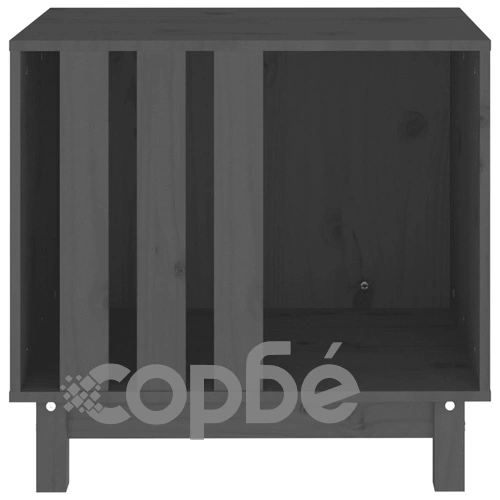 Кучешка колиба, сива, 60x45x57 см, бор масив ➤ топ цена ➤ sorbe.bg