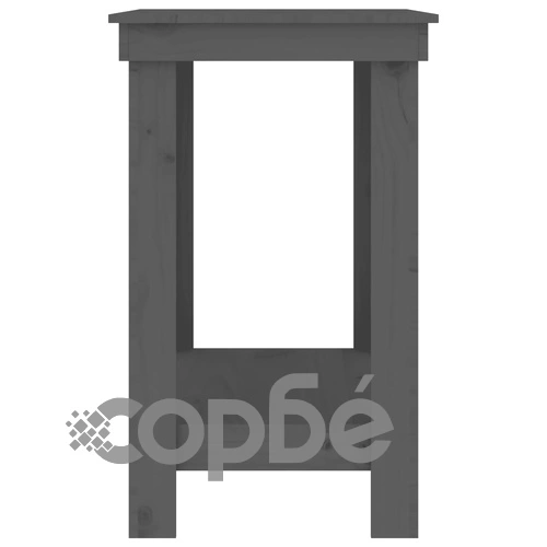 Работна маса сива 110x50x80 см борово дърво масив ➤ топ цена ➤ sorbe.bg