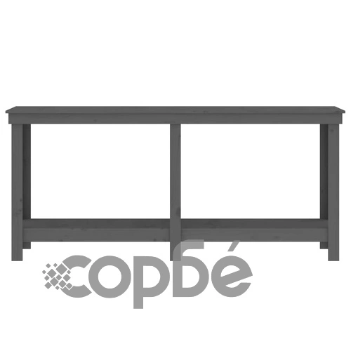 Работна маса сива 180x50x80 см борово дърво масив ➤ топ цена ➤ sorbe.bg