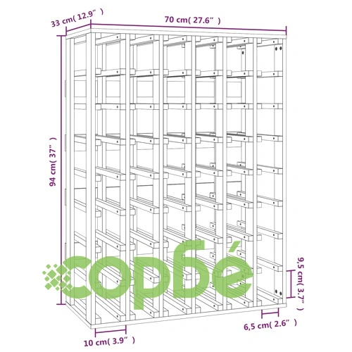 Поставка за вино 70x33x94 см масивна чамова дървесина ➤ топ цена ➤ sorbe.bg
