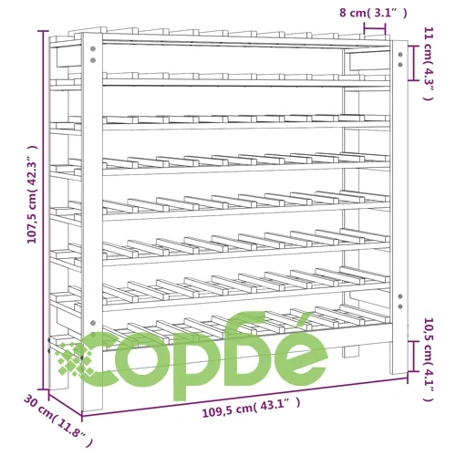 Поставка за вино 109,5x30x107,5 см масивна чамова дървесина ➤ топ цена ➤ sorbe.bg