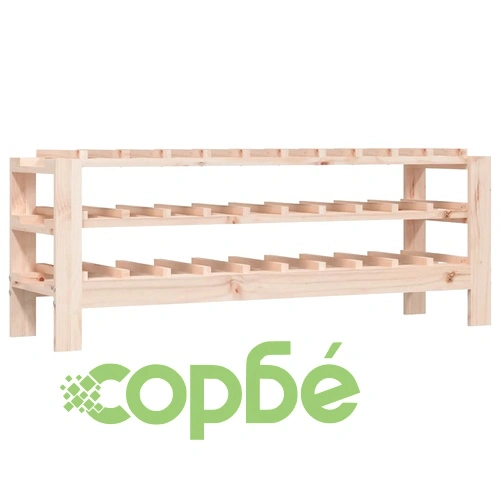 Поставка за вино 109,5x30x42 см масивна чамова дървесина ➤ топ цена ➤ sorbe.bg