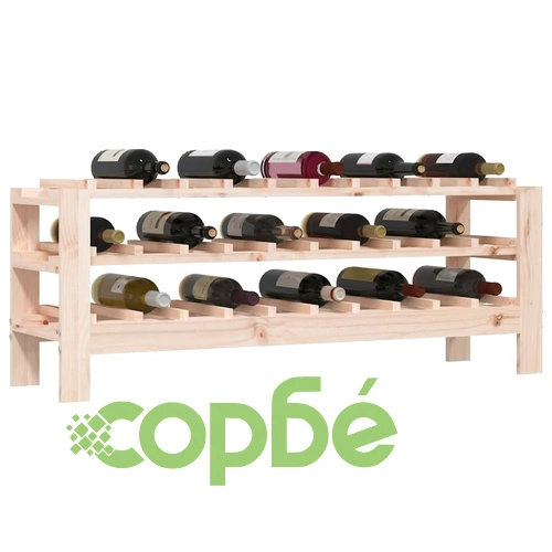 Поставка за вино 109,5x30x42 см масивна чамова дървесина ➤ топ цена ➤ sorbe.bg