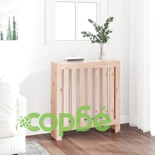 Параван за радиатор 79,5x19x84 см борово дърво масив ➤ топ цена ➤ sorbe.bg