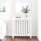 Параван за радиатор, бял, 79,5x19x84 см, борово дърво масив