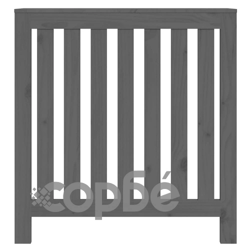 Параван за радиатор, сив, 79,5x19x84 см, борово дърво масив ➤ топ цена ➤ sorbe.bg