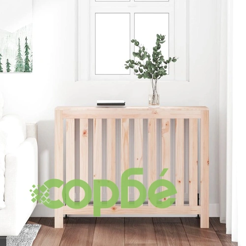 Параван за радиатор 108,5x19x84 см борово дърво масив ➤ топ цена ➤ sorbe.bg