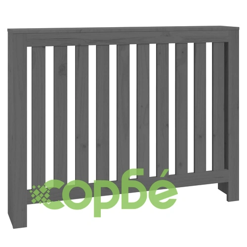 Параван за радиатор сив 108,5x19x84 см борово дърво масив ➤ топ цена ➤ sorbe.bg