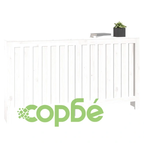 Параван за радиатор бял 153x19x84 см борово дърво масив ➤ топ цена ➤ sorbe.bg