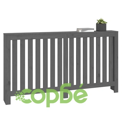 Параван за радиатор сив 153x19x84 см борово дърво масив ➤ топ цена ➤ sorbe.bg