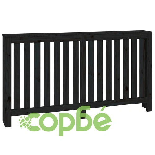 Параван за радиатор черен 153x19x84 см борово дърво масив ➤ топ цена ➤ sorbe.bg