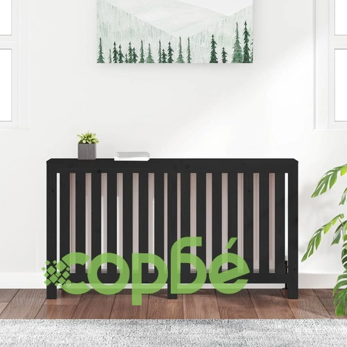 Параван за радиатор черен 153x19x84 см борово дърво масив ➤ топ цена ➤ sorbe.bg