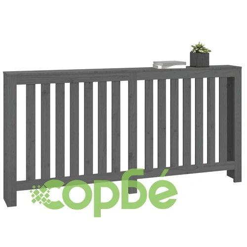 Параван за радиатор сив 169x19x84 см борово дърво масив ➤ топ цена ➤ sorbe.bg