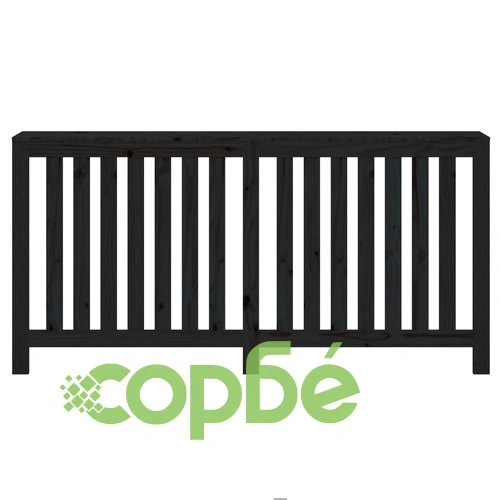 Параван за радиатор черен 169x19x84 см борово дърво масив ➤ топ цена ➤ sorbe.bg