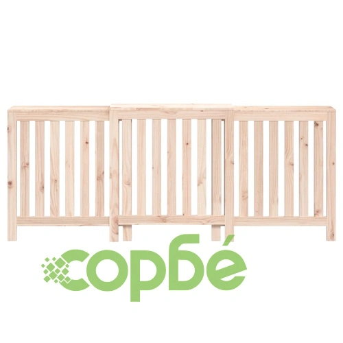 Параван за радиатор, 210x21x85 см, борово дърво масив ➤ топ цена ➤ sorbe.bg