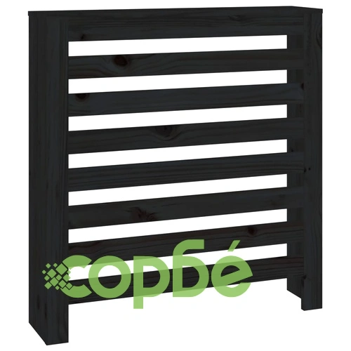 Параван за радиатор черен 79,5x19x84 см борово дърво масив ➤ топ цена ➤ sorbe.bg