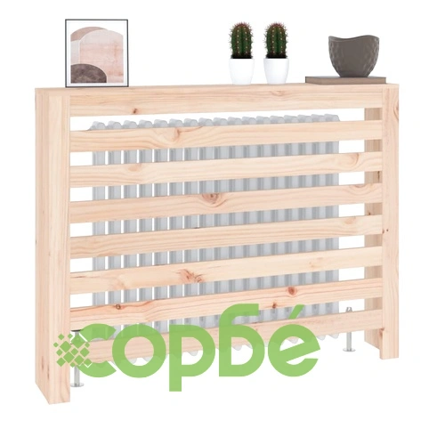 Параван за радиатор 108,5x19x84 см борово дърво масив ➤ топ цена ➤ sorbe.bg