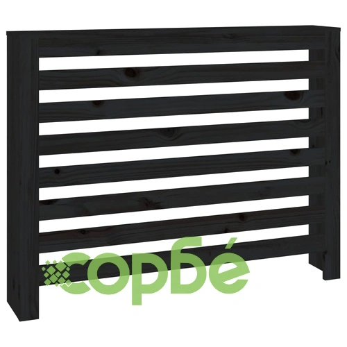 Параван за радиатор черен 108,5x19x84 см борово дърво масив ➤ топ цена ➤ sorbe.bg