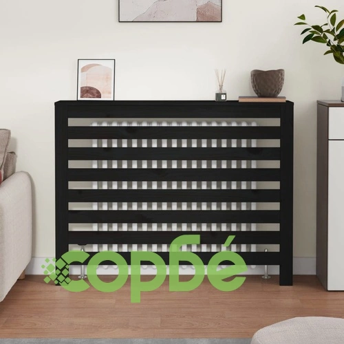 Параван за радиатор черен 108,5x19x84 см борово дърво масив ➤ топ цена ➤ sorbe.bg