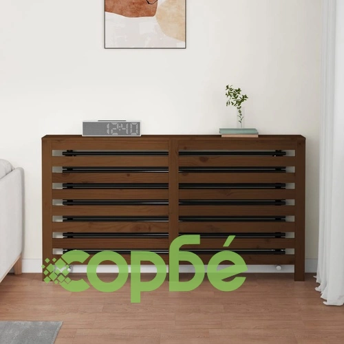 Параван за радиатор меденокафяв 153x19x84 см борово дърво масив ➤ топ цена ➤ sorbe.bg