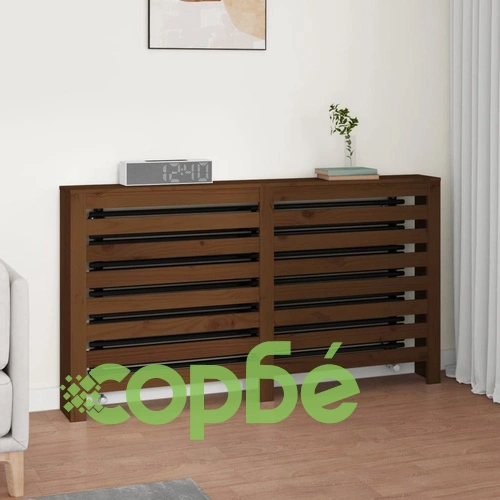 Параван за радиатор меденокафяв 153x19x84 см борово дърво масив ➤ топ цена ➤ sorbe.bg