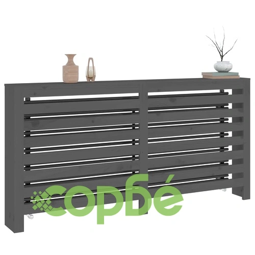 Параван за радиатор сив 169x19x84 см борово дърво масив ➤ топ цена ➤ sorbe.bg