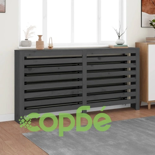 Параван за радиатор сив 169x19x84 см борово дърво масив ➤ топ цена ➤ sorbe.bg