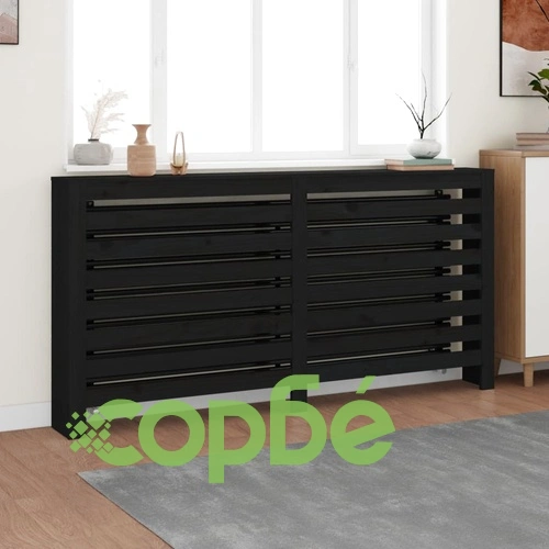 Параван за радиатор черен 169x19x84 см борово дърво масив ➤ топ цена ➤ sorbe.bg