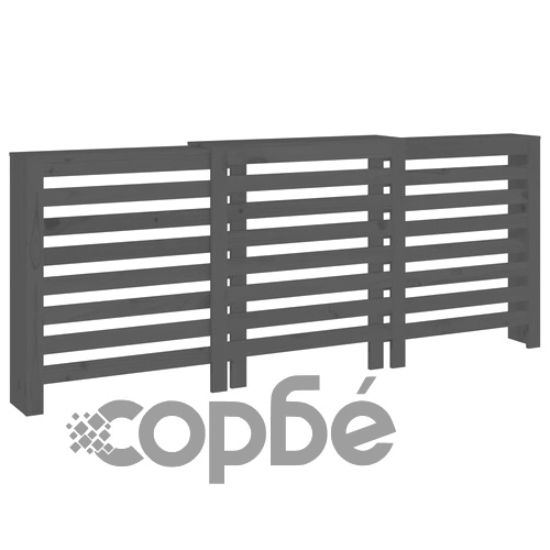 Параван за радиатор сив 210x21x85 см борово дърво масив ➤ топ цена ➤ sorbe.bg
