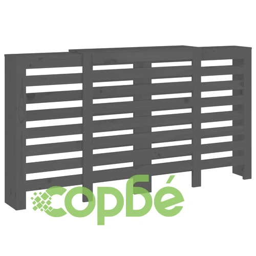 Параван за радиатор сив 210x21x85 см борово дърво масив ➤ топ цена ➤ sorbe.bg