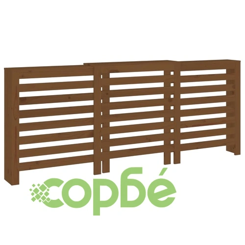 Параван за радиатор меденокафяв 210x21x85 см борово дърво масив ➤ топ цена ➤ sorbe.bg