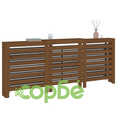 Параван за радиатор меденокафяв 210x21x85 см борово дърво масив ➤ топ цена ➤ sorbe.bg